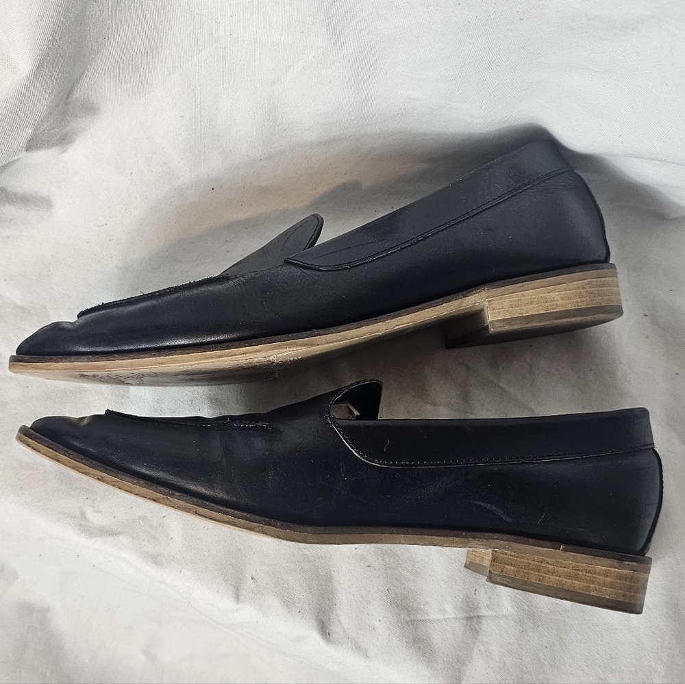 Everlane Black Leather Slip-On Loafers Women's Size 9.5 Fall Work Office Italian - Picture 6 of 16